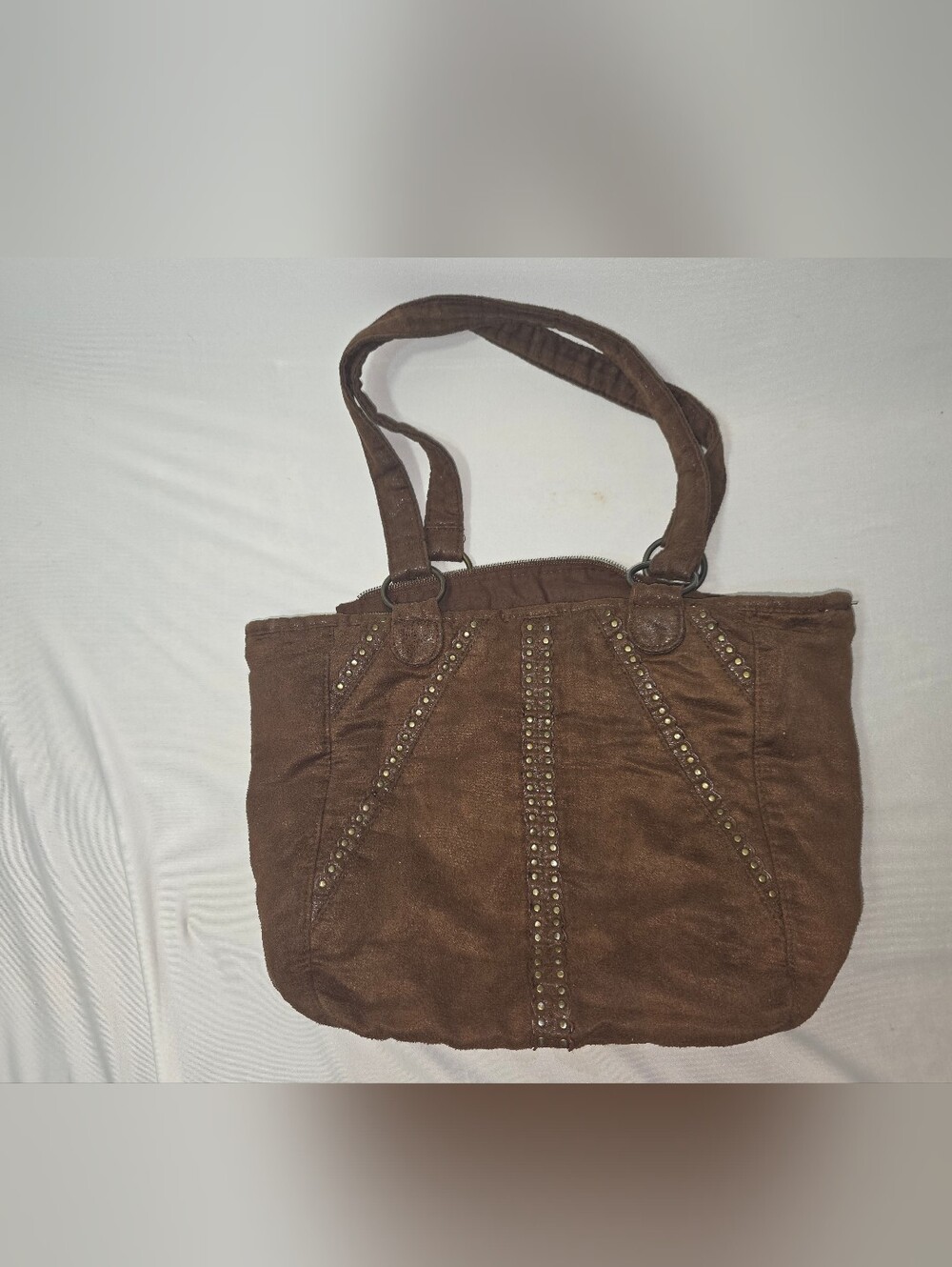 Levi's Brown Studded Shoulder Tote Bag